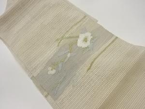 絽綴れ草花模様織出し名古屋帯